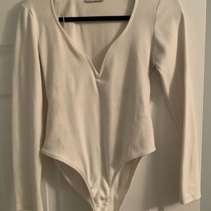 ZARA deep v long sleeve bodysuit